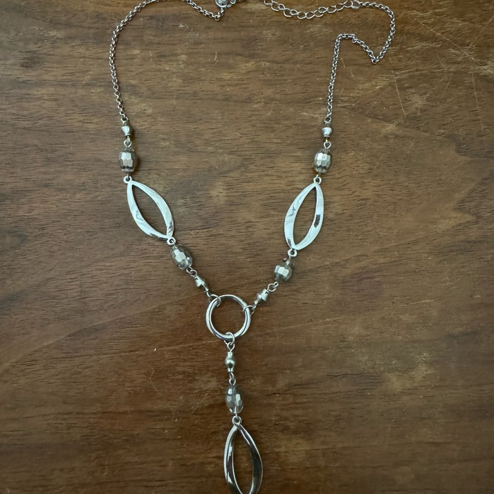 Lia Sophia Escapade Y drop silver necklace